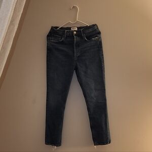 Agolde Jeans Womens 28 Dark Blue Denim High Rise Women's Button Fly Skinny Jeans